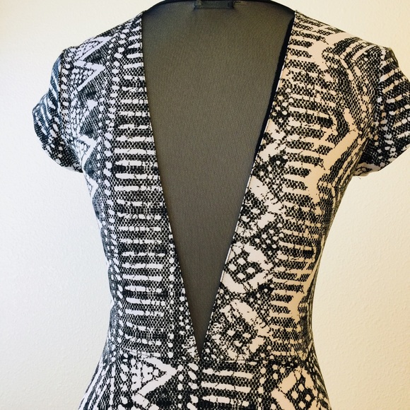 Kimichi Blue Print Mesh Back Skater Dress - Picture 2 of 6